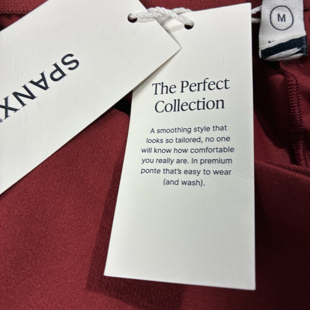 NWT Spanx Ponte Wrap Mini Skirt Deep Red Women's M 90s Minimalist Quiet Luxury - Picture 6 of 13